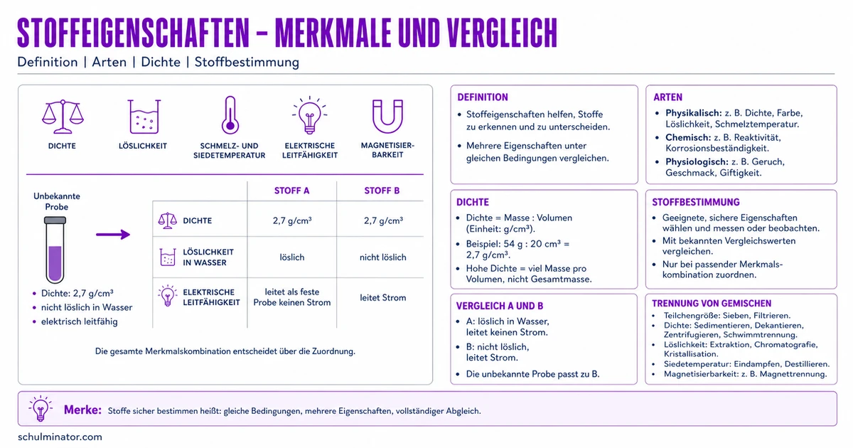 Stoffeigenschaften erkennen und Stoffe bestimmen