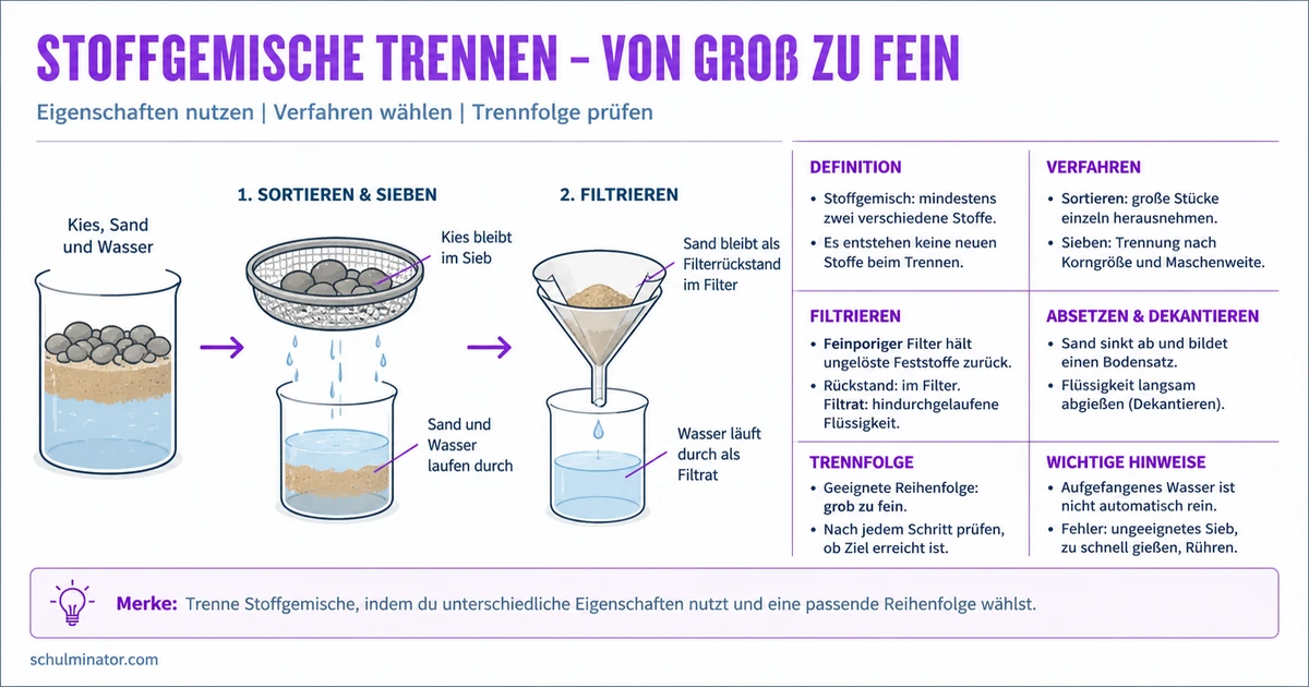 Stoffgemische trennen in der Grundschule