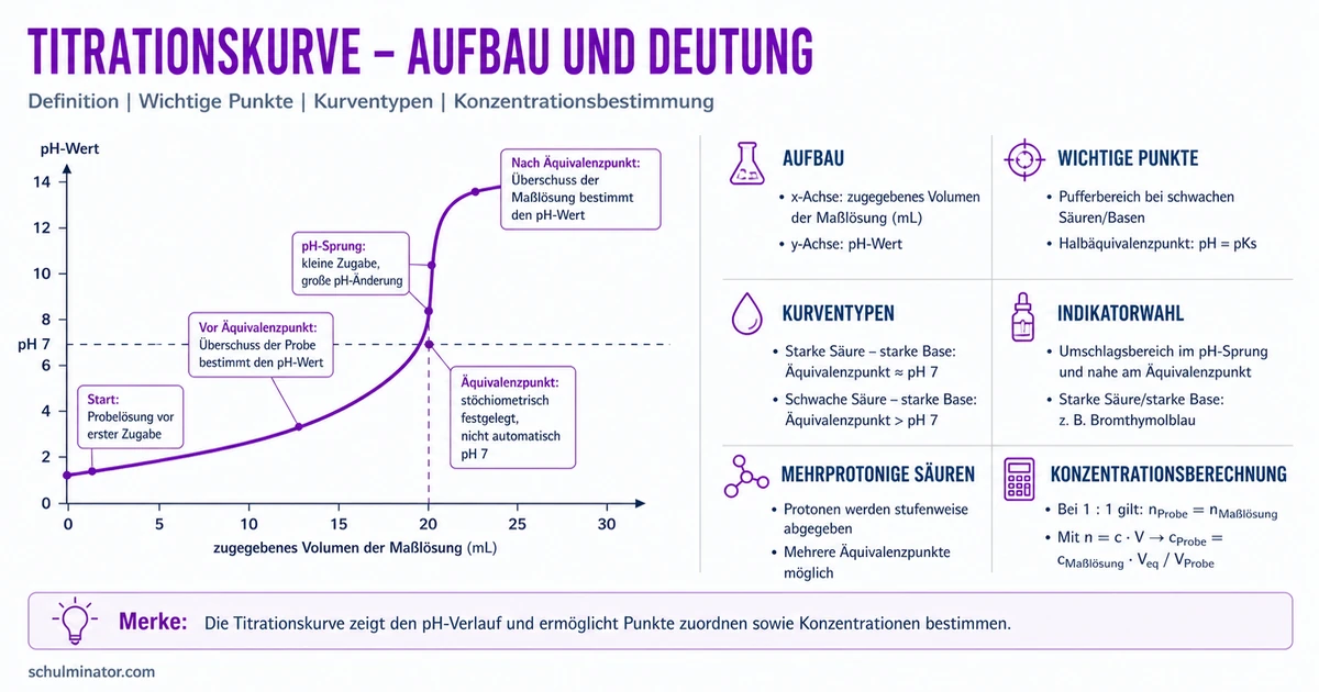Titrationskurve auswerten und berechnen