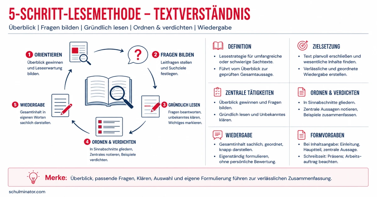 5-Schritt-Lesemethode: Sachtexte verstehen