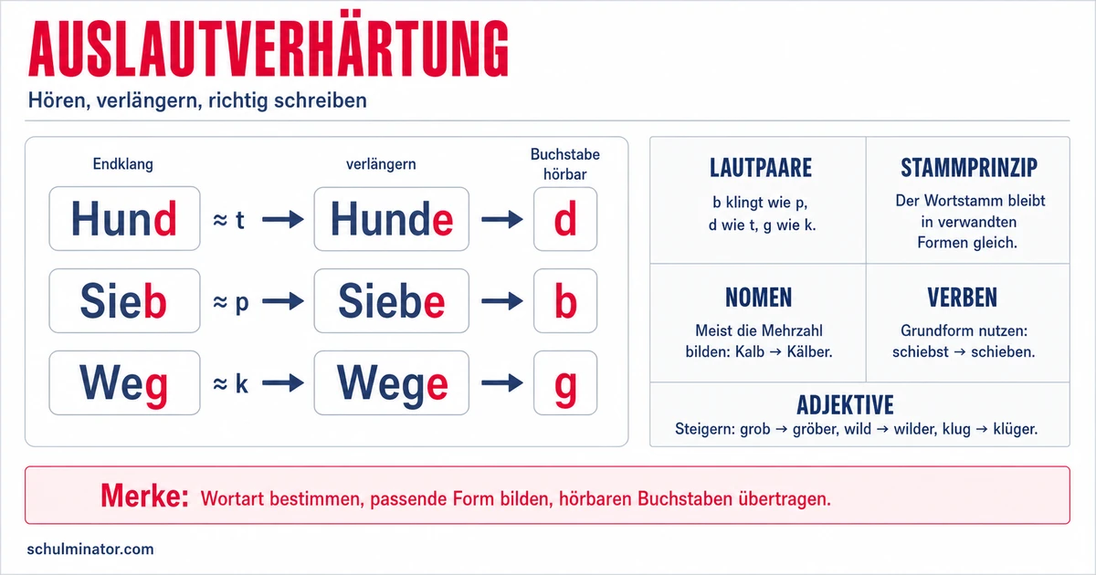 Auslautverhärtung: Wörter richtig verlängern