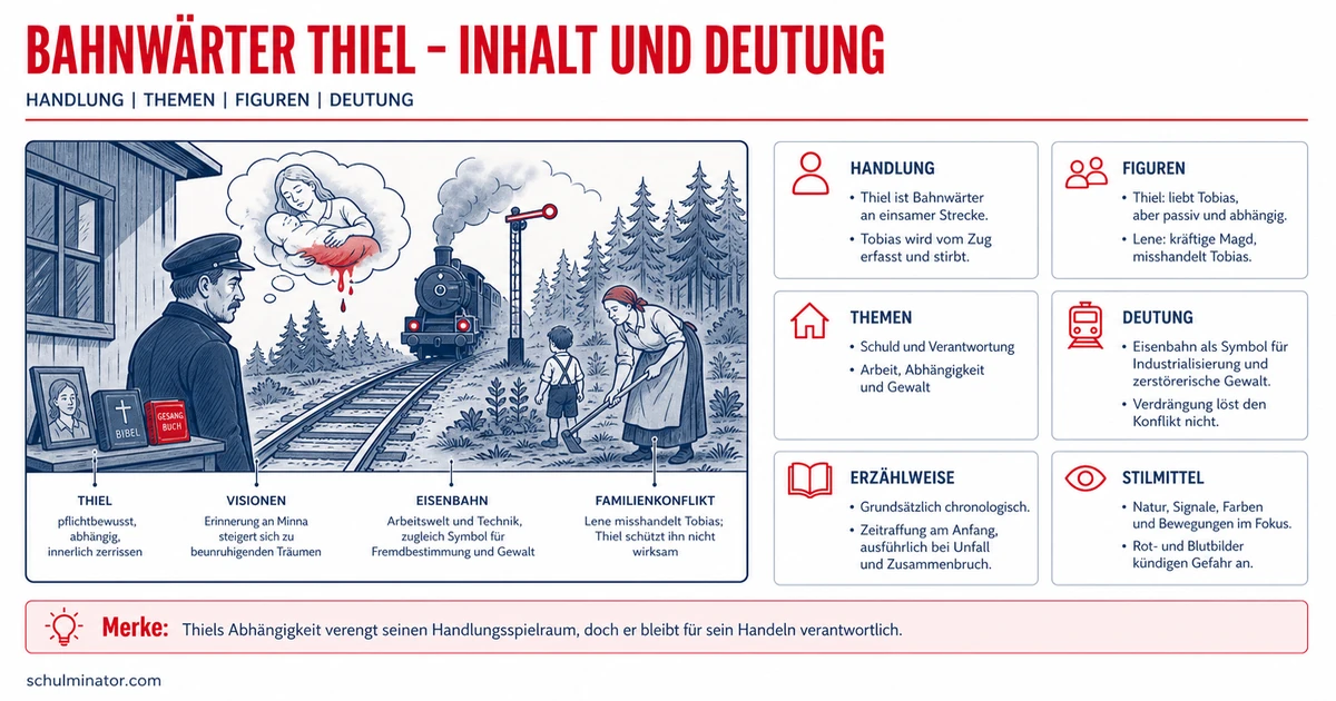 Bahnwärter Thiel: Handlung, Figuren und Deutung