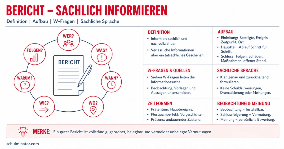 Bericht schreiben: sachlich, vollständig und klar