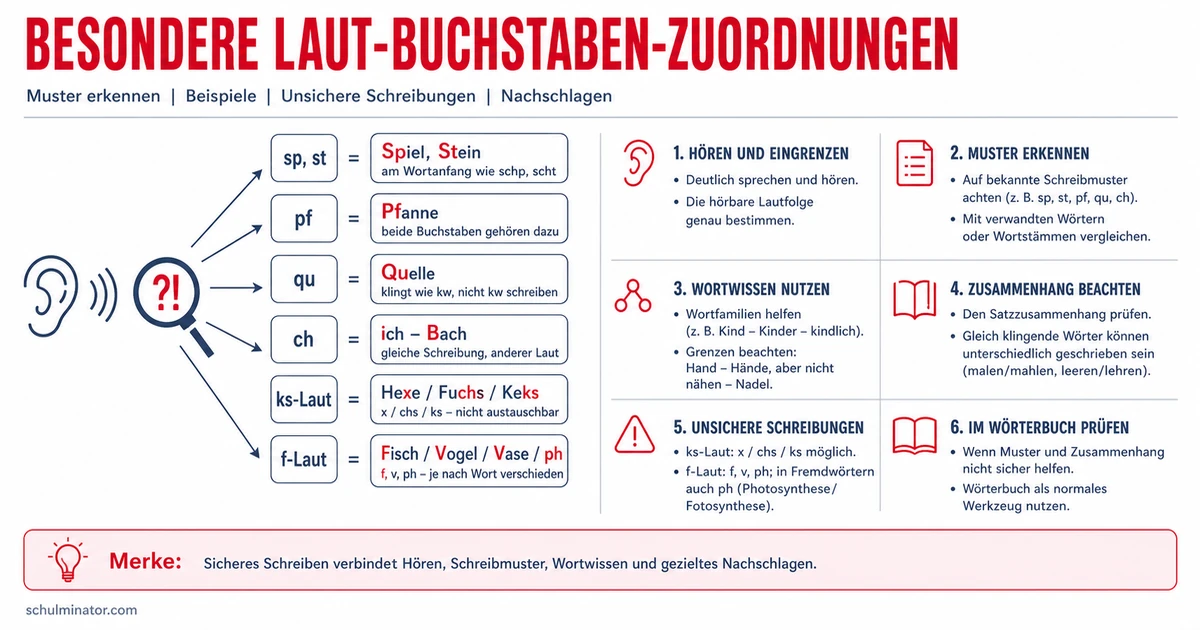 Besondere Laut-Buchstaben-Zuordnungen erkennen