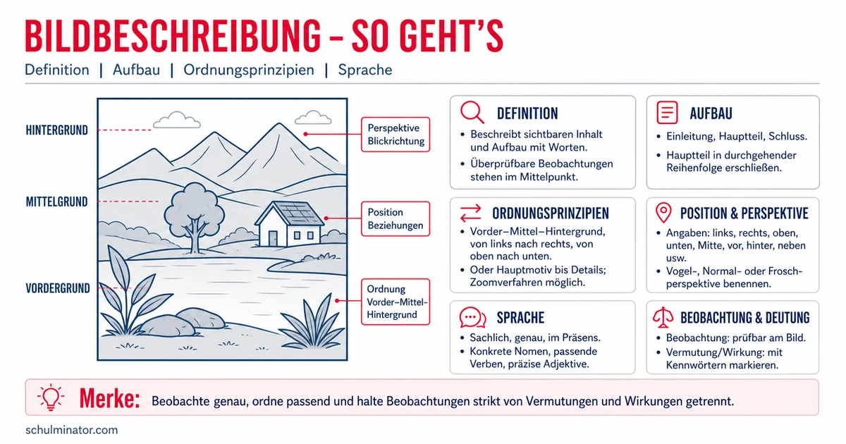 Bildbeschreibung schreiben: Aufbau und Beispiel