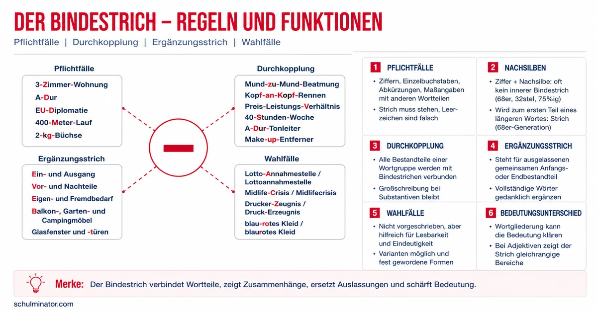 Bindestrich-Regeln für Zusammensetzungen