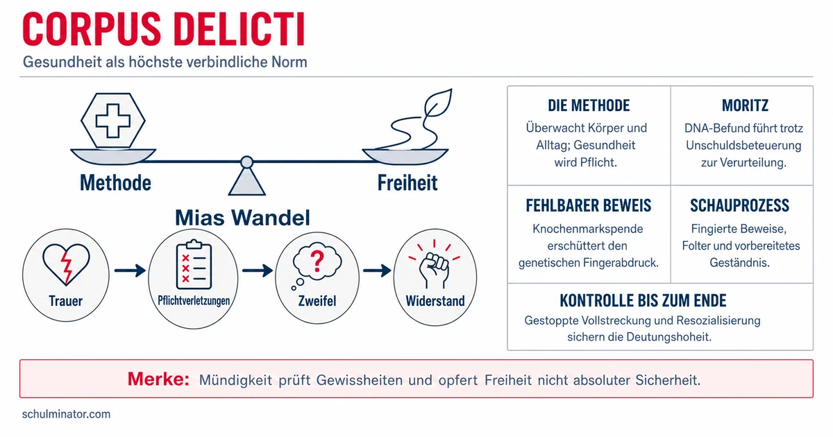 Corpus Delicti: Handlung, Figuren und Deutung