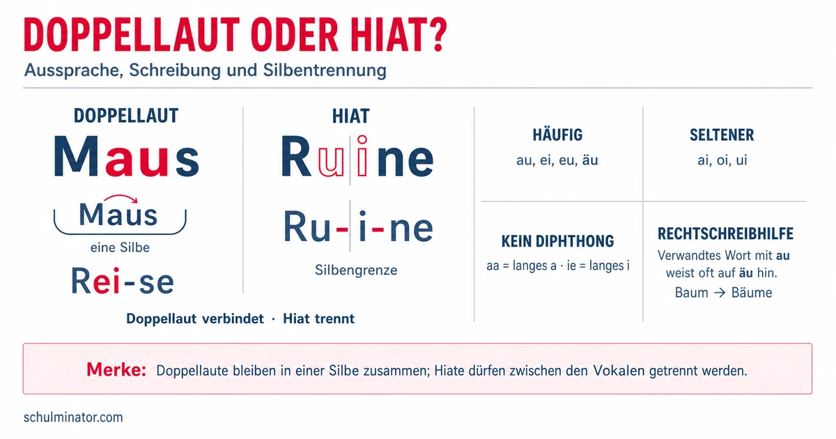 Doppellaute erkennen, schreiben und trennen