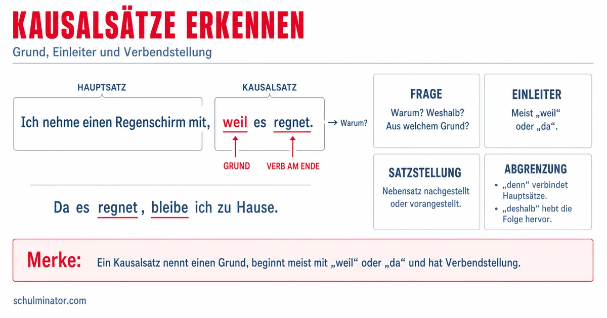 Kausalsatz erkennen und richtig bilden