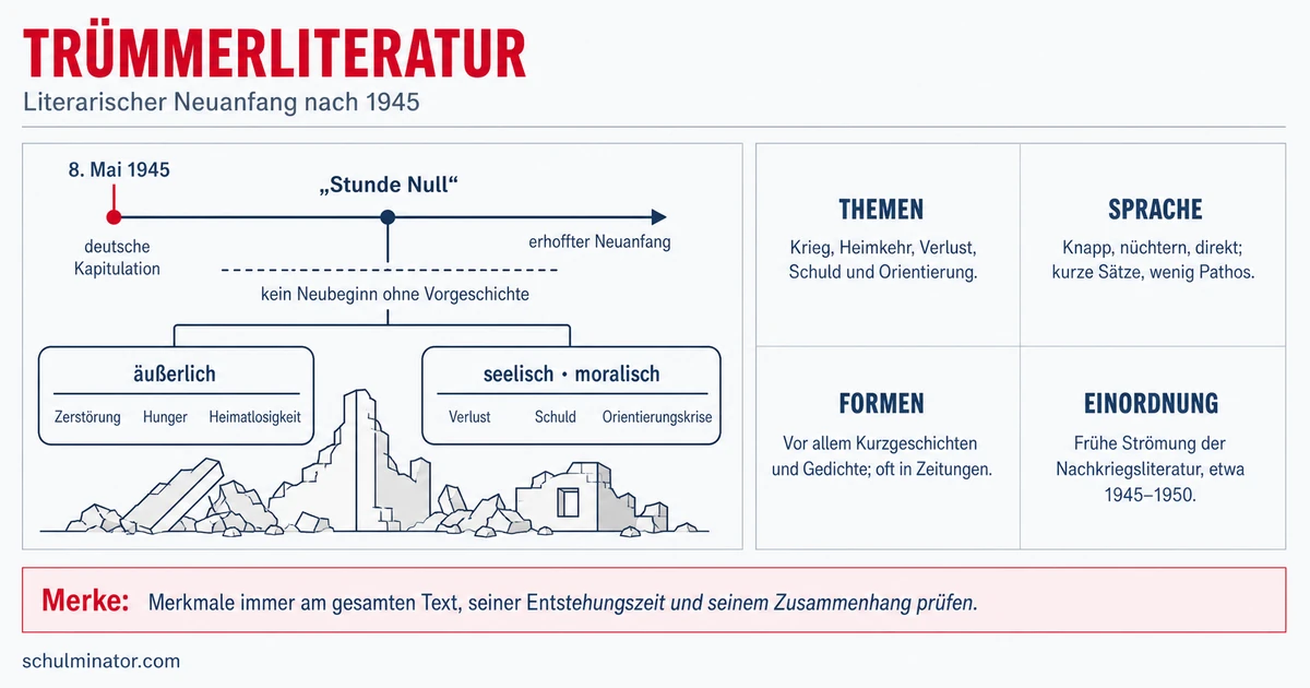 Nachkriegs- und Trümmerliteratur einfach erklärt