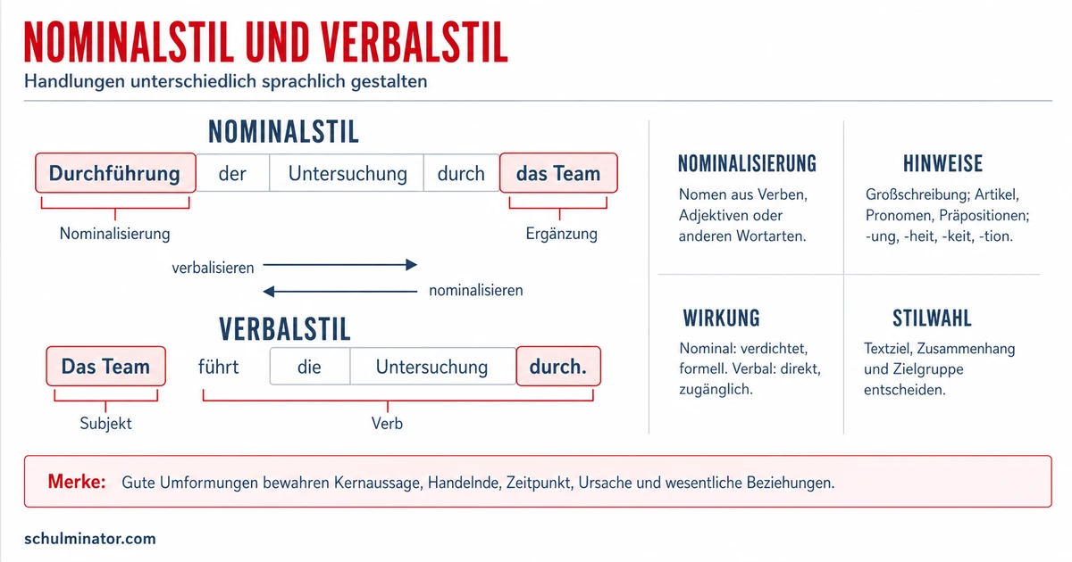 Nominalstil und Verbalstil erkennen und umformen