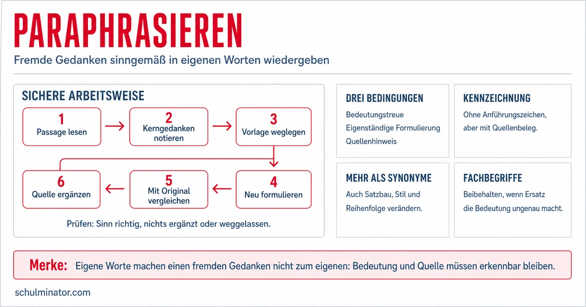 Paraphrasieren: Regeln, Beispiele und Übungen