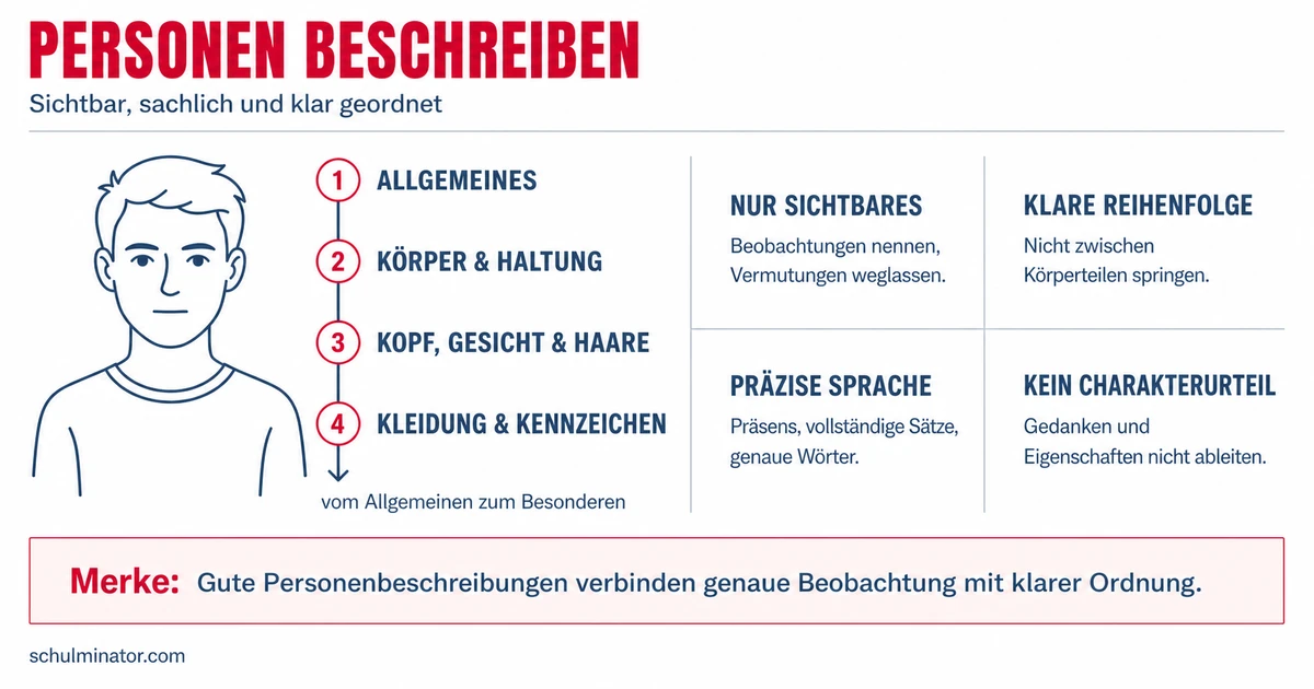 Personenbeschreibung: genau und sachlich schreiben