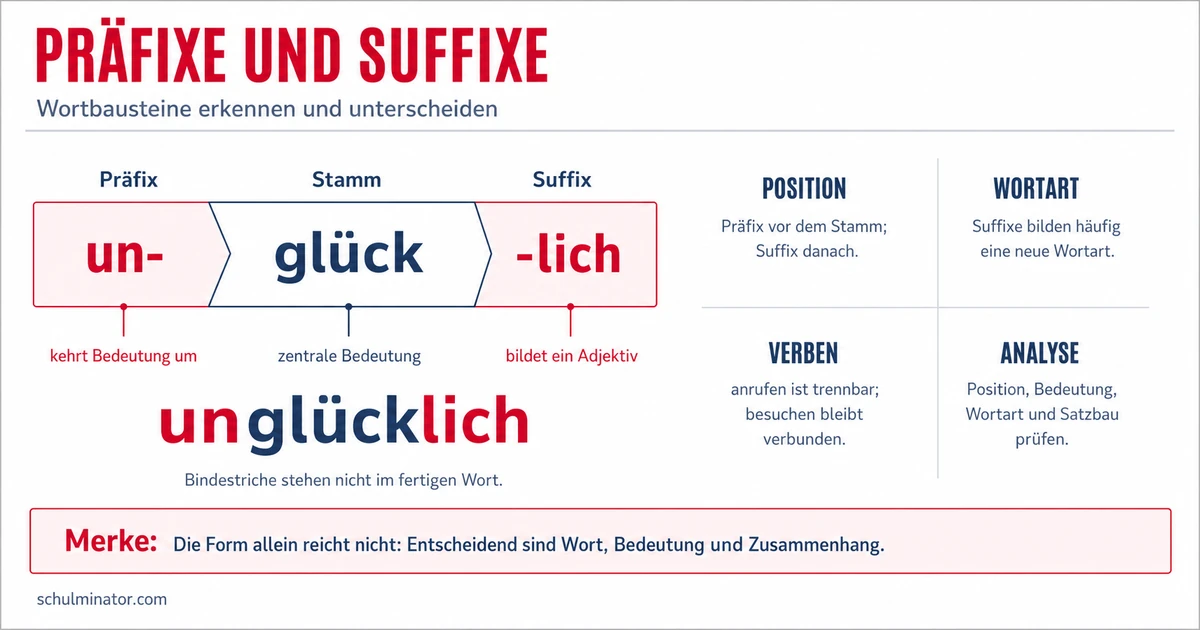 Präfixe und Suffixe einfach erkennen und nutzen