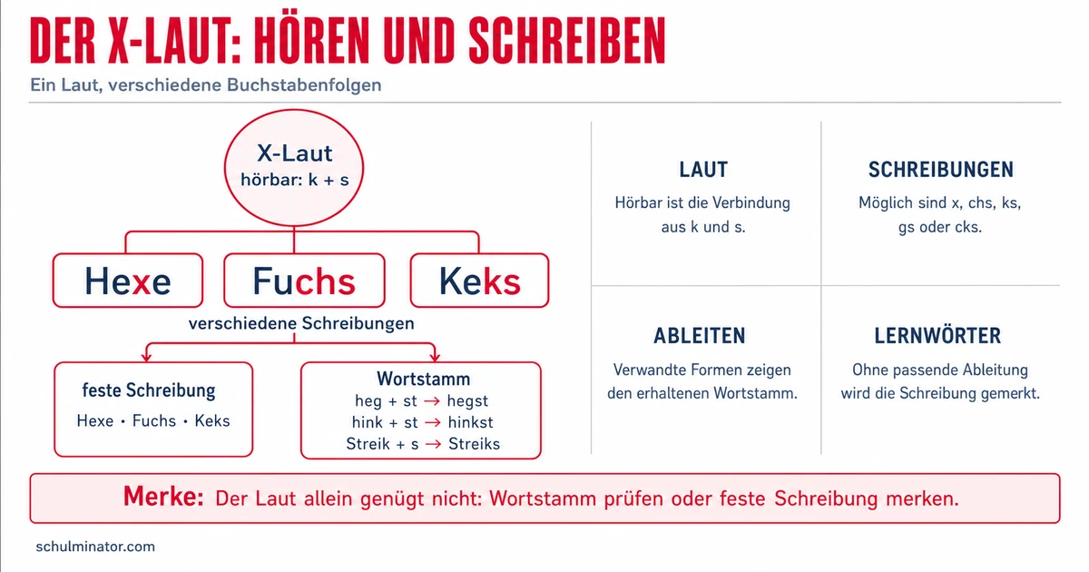 X-Laut richtig schreiben: x, chs, ks und mehr