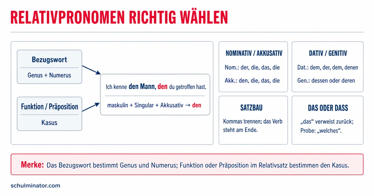 Relativpronomen: Formen und Relativsätze
