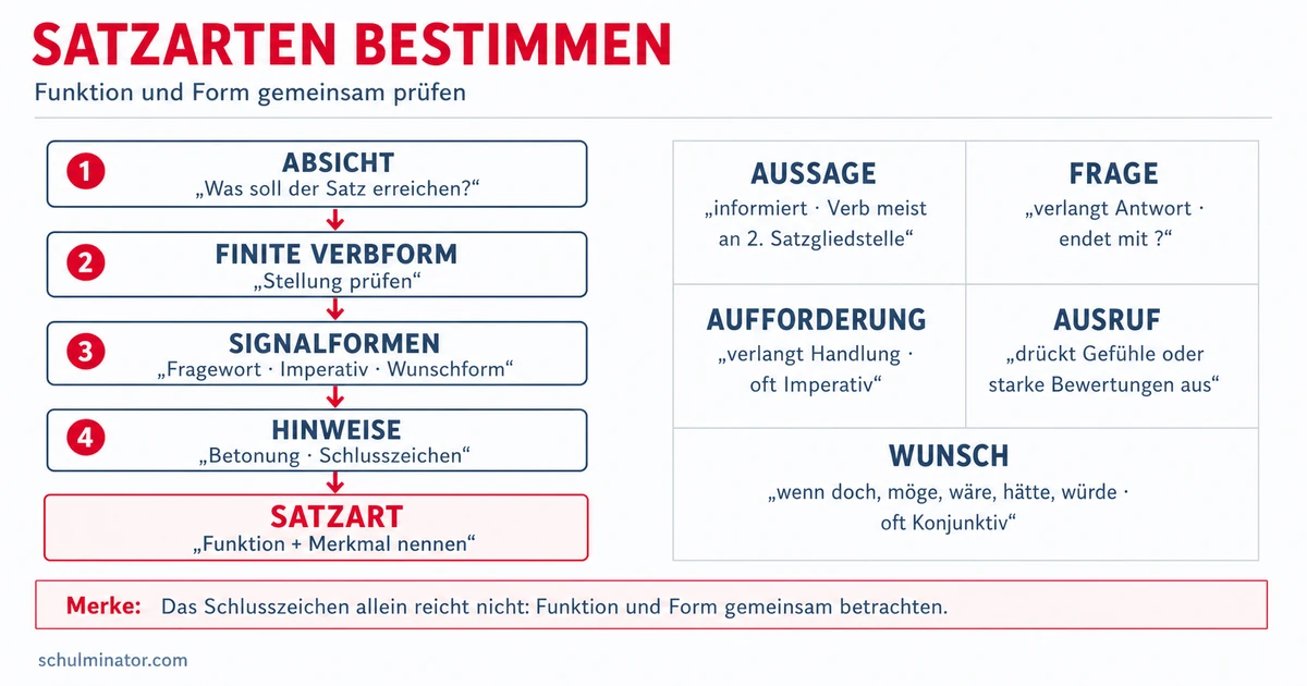 Satzarten im Deutschen sicher bestimmen