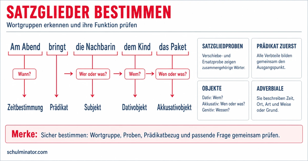Satzglieder bestimmen: Proben und Übungen