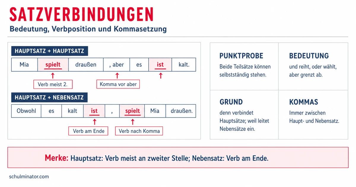 Satzverbindungen: Sätze richtig verbinden