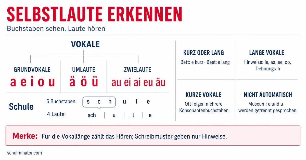 Selbstlaute (Vokale): erkennen und unterscheiden