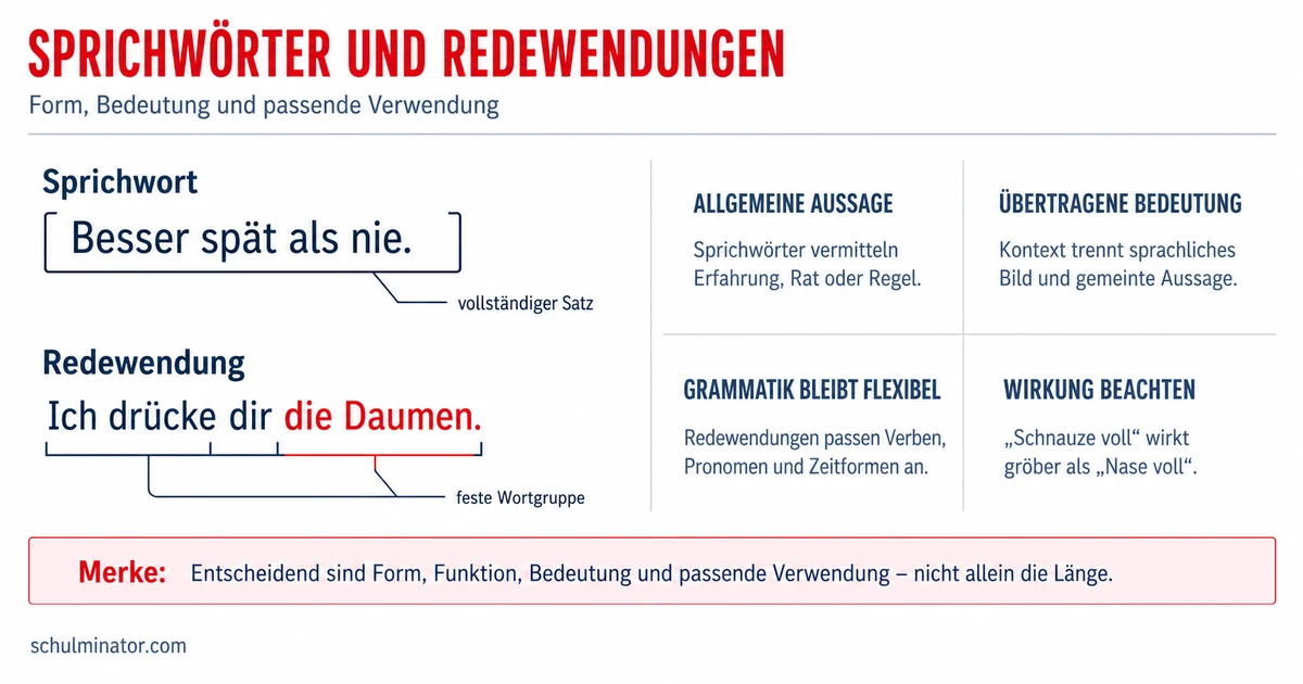 Sprichwörter und Redewendungen einfach erklärt