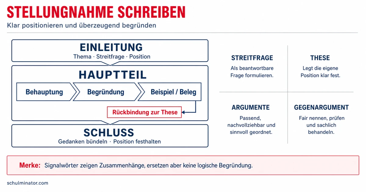 Stellungnahme schreiben: Aufbau und Beispiel