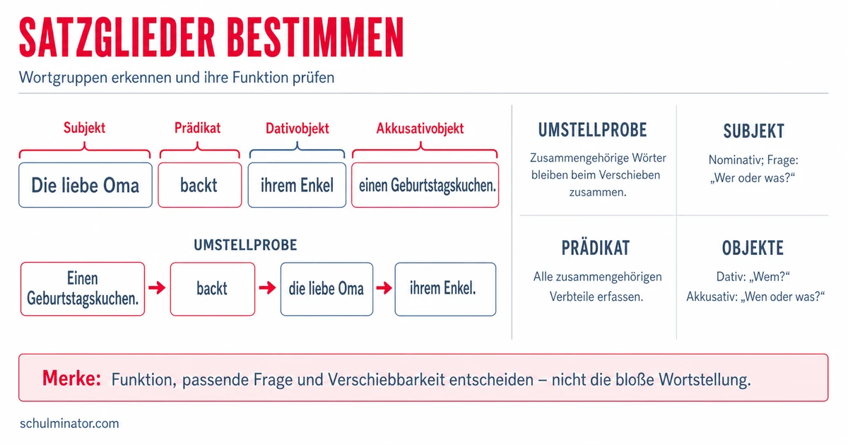 Subjekt, Prädikat und Objekte sicher bestimmen
