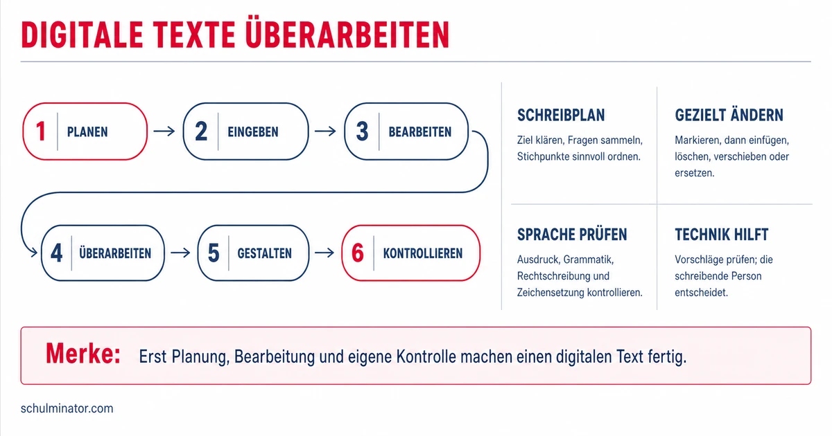 Texte am Computer schreiben und überarbeiten