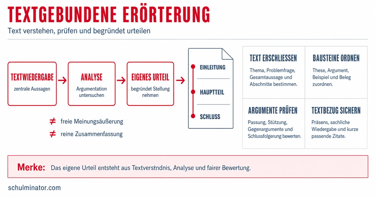 Textgebundene Erörterung schreiben: Aufbau und Methode