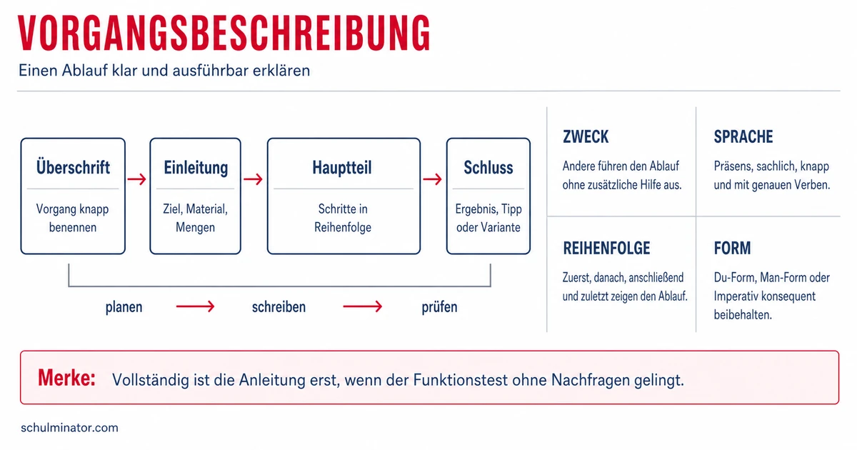 Vorgangsbeschreibung schreiben: Aufbau und Tipps