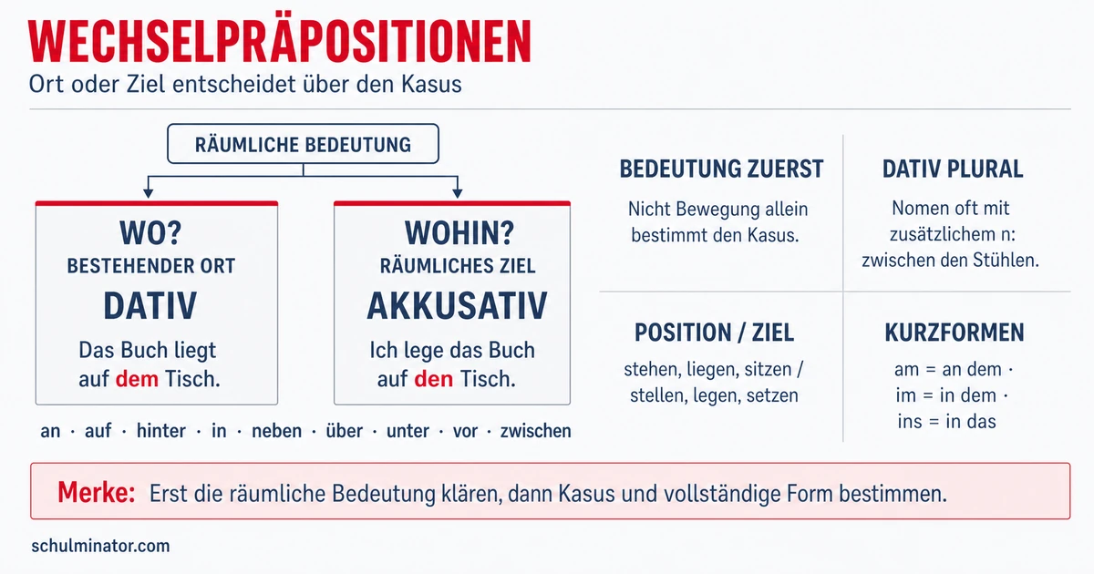Wechselpräpositionen: Dativ oder Akkusativ?