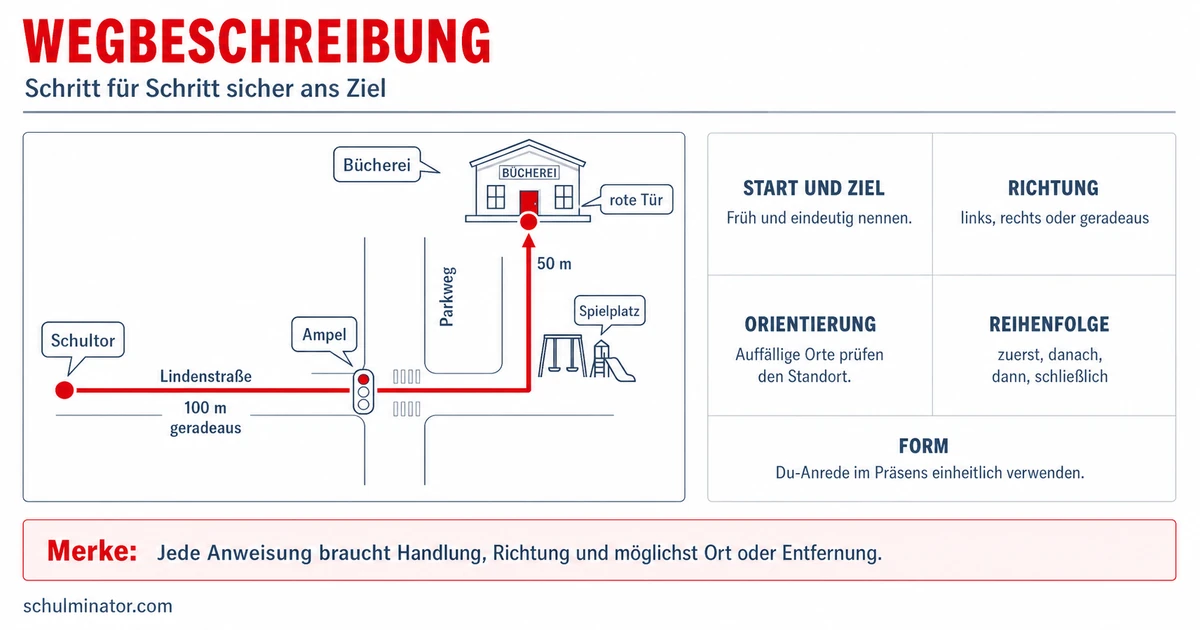 Wegbeschreibung schreiben: Schritt für Schritt