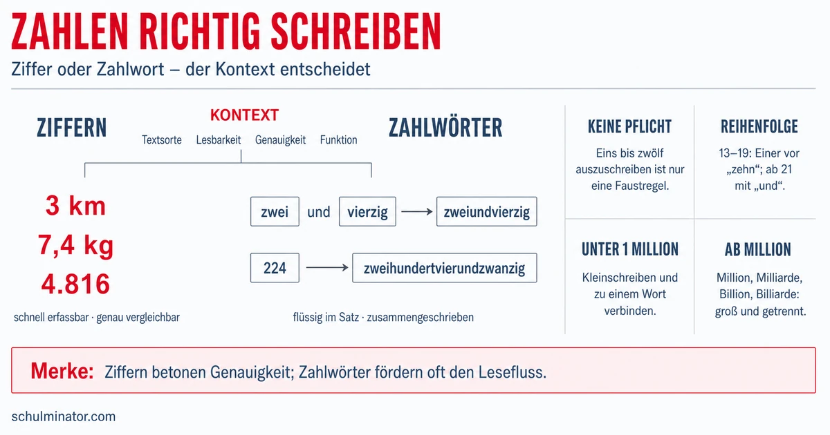 Zahlen ausschreiben: Regeln und Beispiele