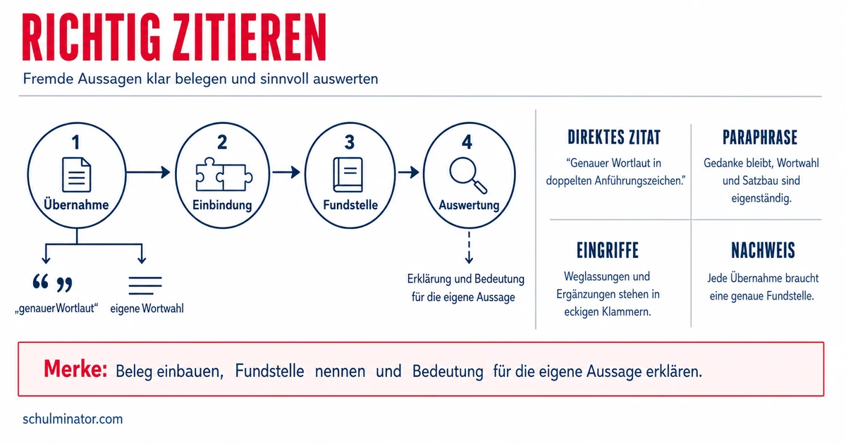 Zitiertechniken: richtig zitieren und paraphrasieren