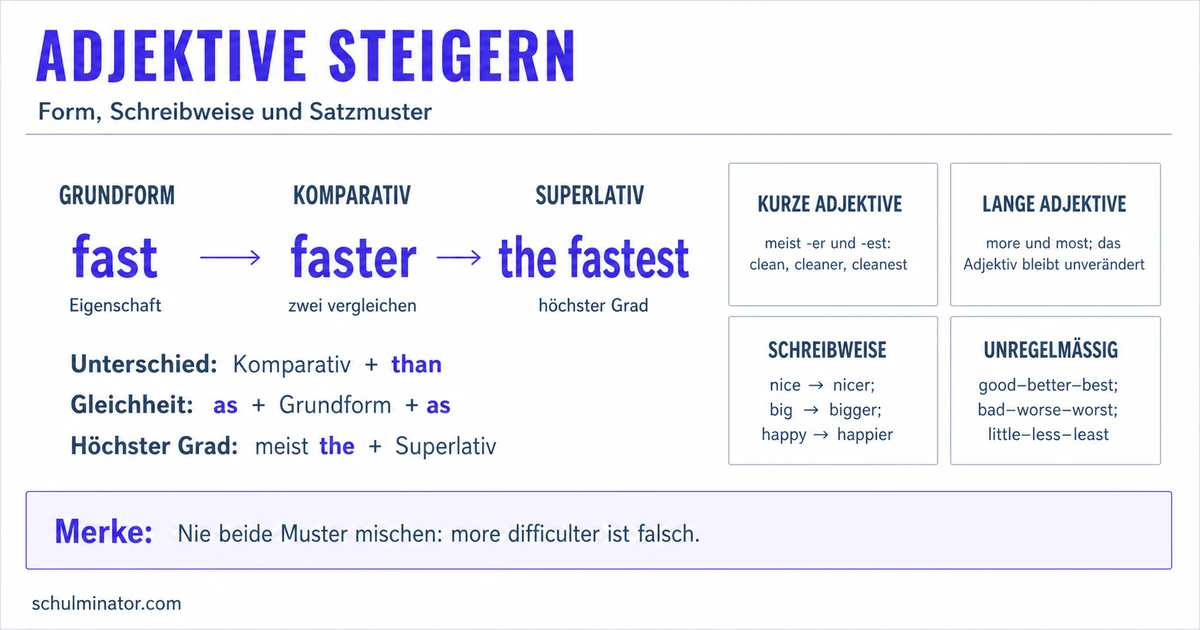 Englische Adjektive steigern: Regeln und Vergleiche