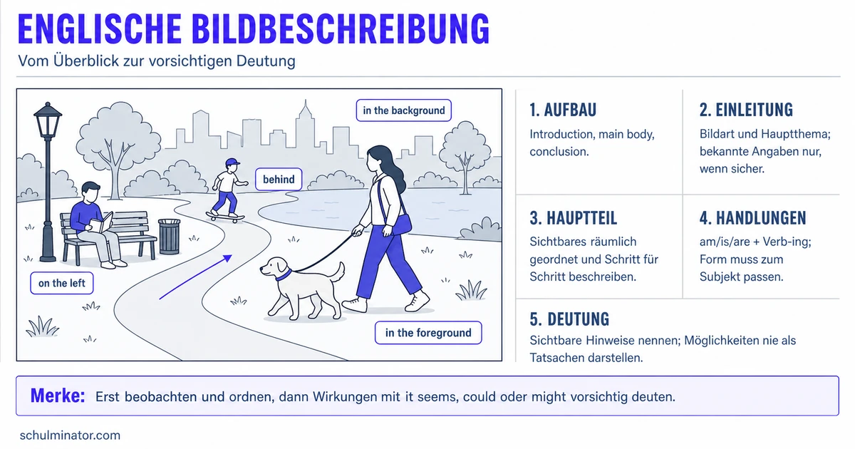 Bildbeschreibung auf Englisch: Aufbau und Beispiele