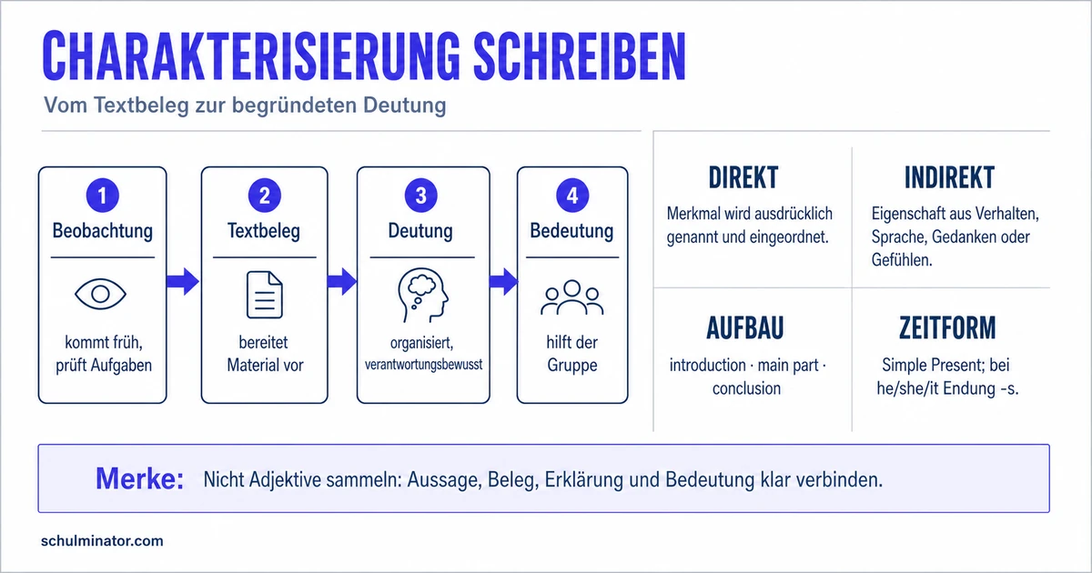 Charakterisierung auf Englisch schreiben: Anleitung