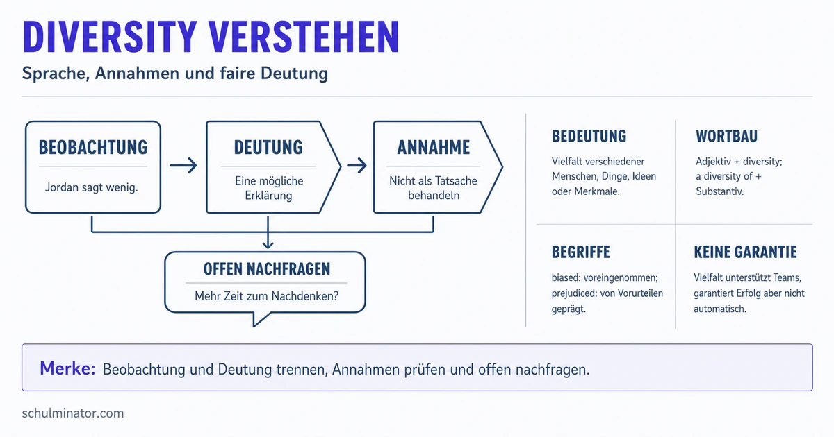 Diversity auf Englisch: Bedeutung und Wortschatz
