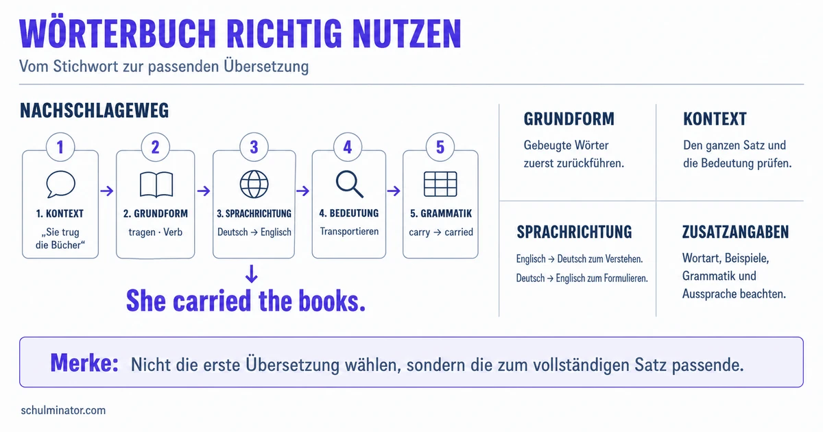 Englisch-Wörterbuch richtig benutzen