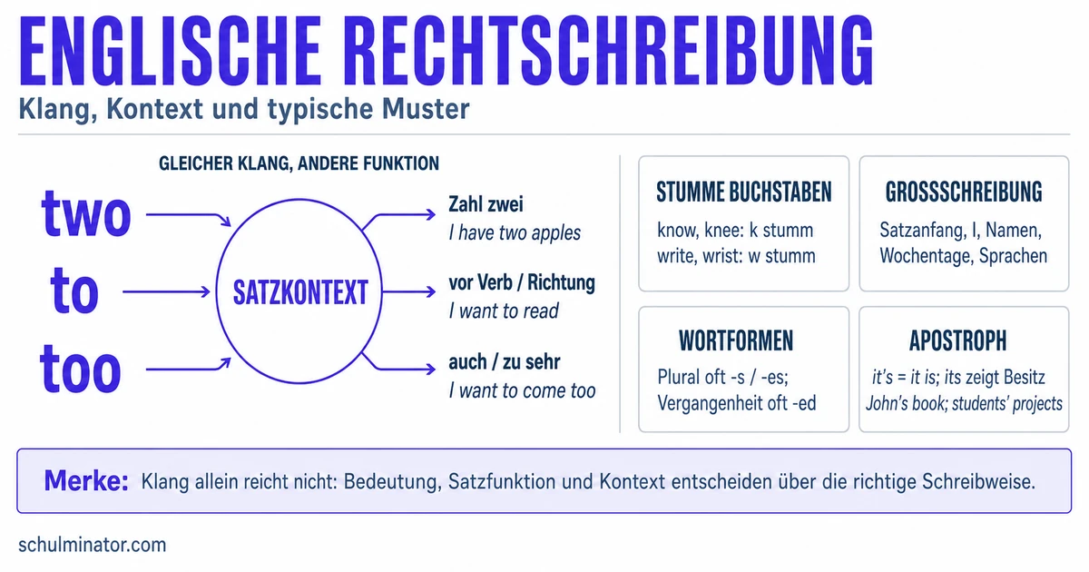 Englische Rechtschreibung: Regeln und Übungen