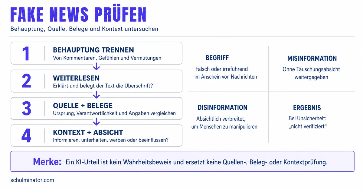 Fake News auf Englisch erkennen und prüfen