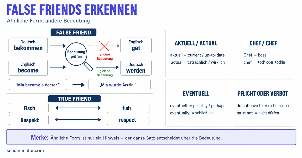 False Friends Englisch: Beispiele und Übungen