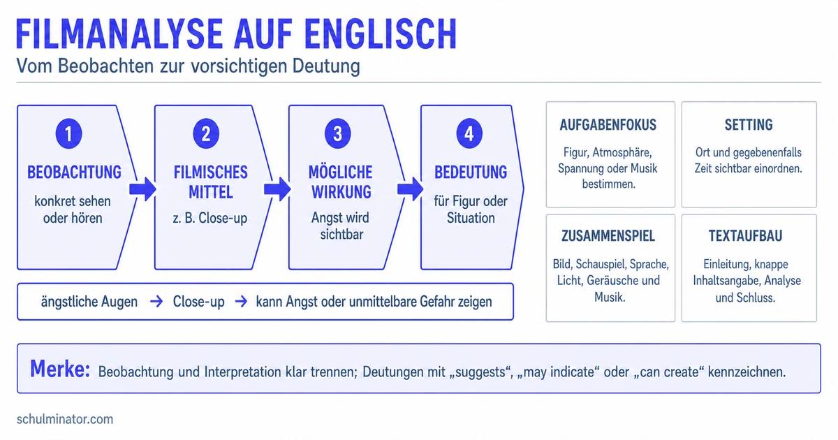 Filmanalyse auf Englisch: Aufbau und Formulierungen
