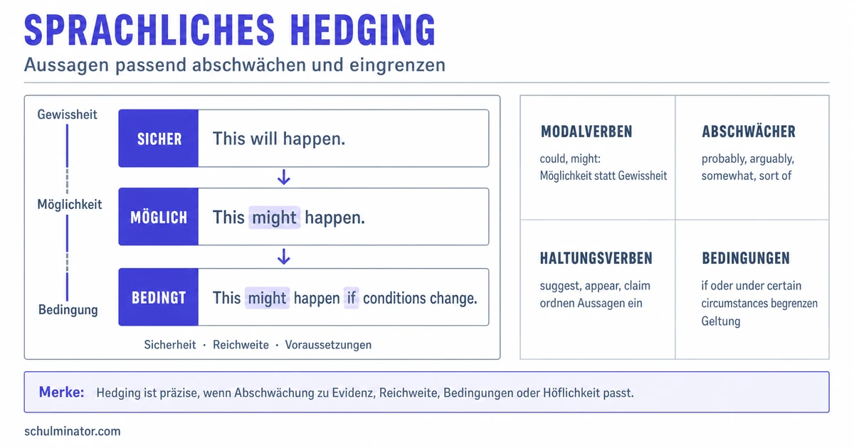 Hedging im Englischen: Aussagen präzise abschwächen