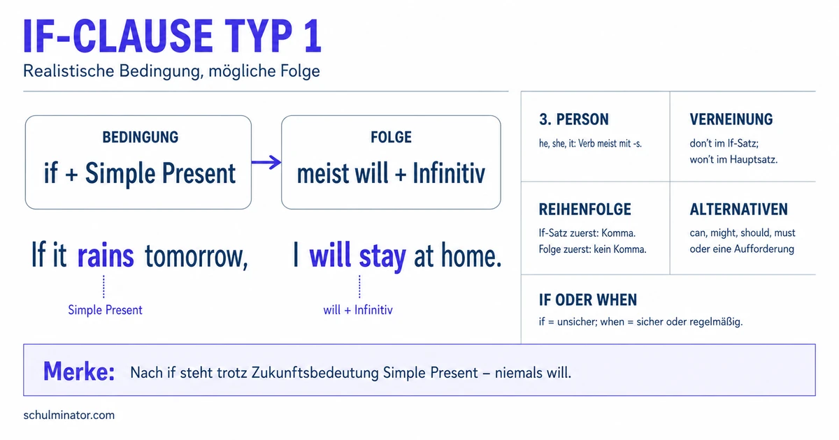 If-Clauses Typ 1: Bildung, Regeln und Übungen