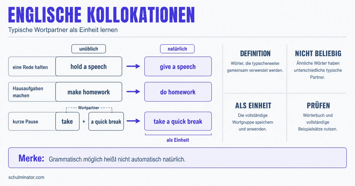 Englische Kollokationen erkennen und richtig verwenden