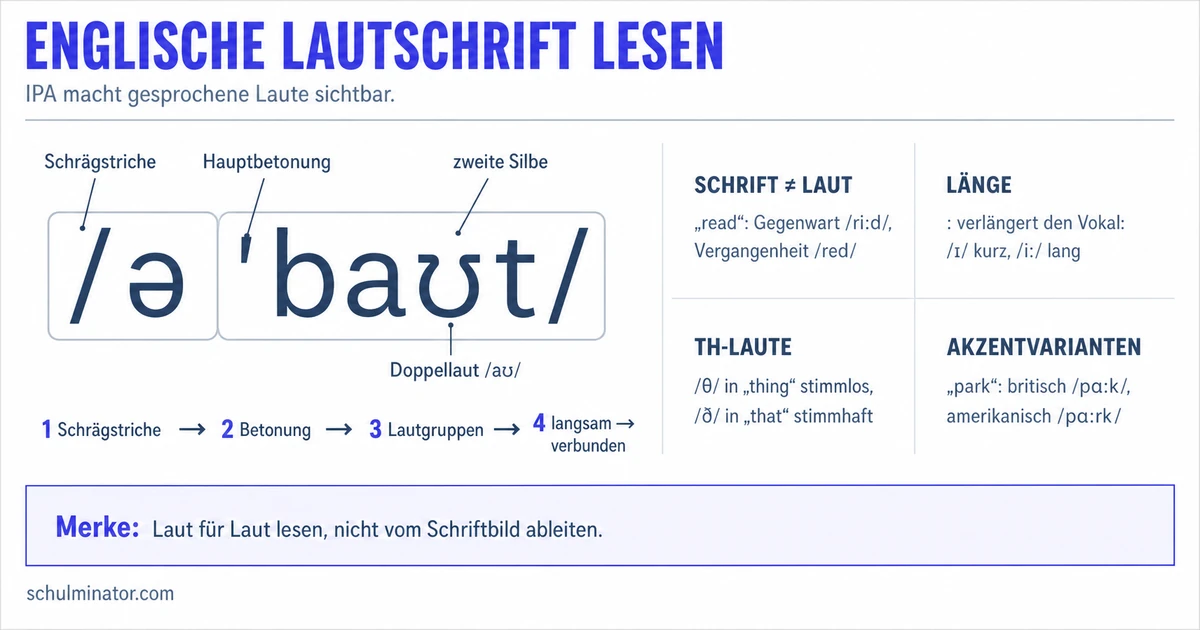 Englische Lautschrift (IPA) lesen und nutzen