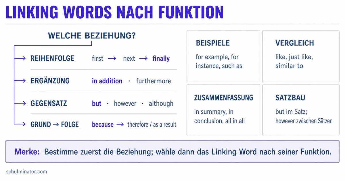 Linking Words Englisch: Texte klar verknüpfen