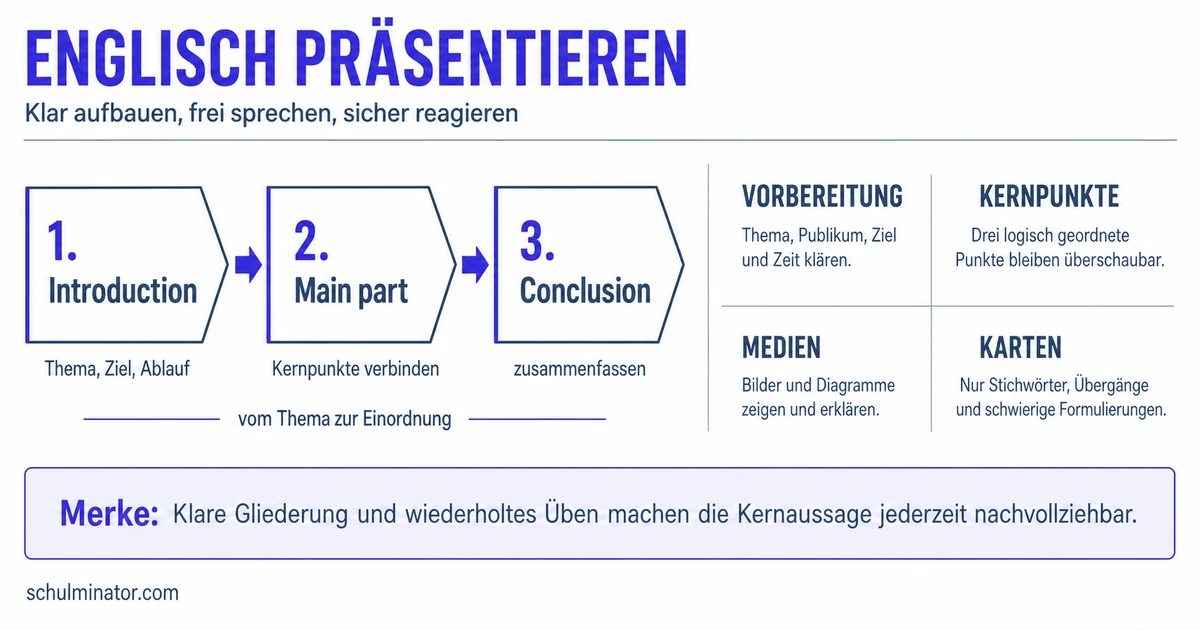 Präsentation auf Englisch: Aufbau und Redemittel