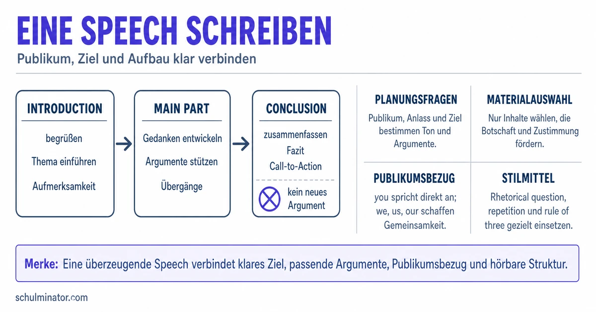 Rede auf Englisch schreiben: Aufbau und Beispiel